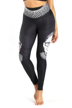 Notorious RBG Printed Yoga Leggings -Yoga Democracy 1101 NOTORIOUS RBG FRONT