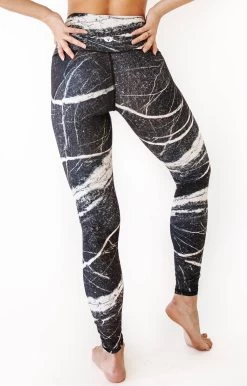 River Rock Printed Yoga Leggings -Yoga Democracy 1101 stone back
