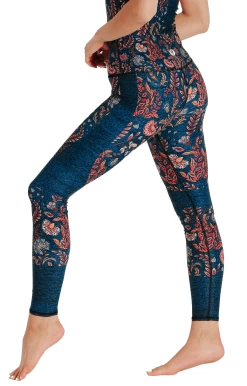 Festival Denim Printed Yoga Leggings -Yoga Democracy 1103 FESTIVAL LEFT