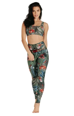 Green Thumb Printed Yoga Leggings -Yoga Democracy 1103 GT FULLBODY