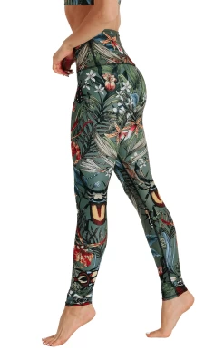 Green Thumb Printed Yoga Leggings -Yoga Democracy 1103 GT LEFT