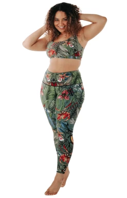 Green Thumb Printed Yoga Leggings -Yoga Democracy 1103 GreenThumb full removebg
