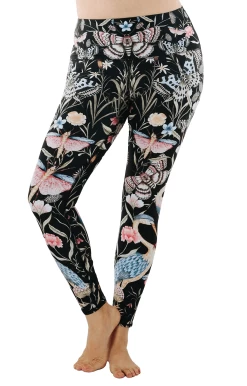 Pretty In Black Printed Yoga Legging -Yoga Democracy 1103 PIB front removebg