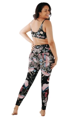 Pretty In Black Printed Yoga Legging -Yoga Democracy 1103 PIB full removebg