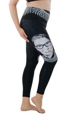 Notorious RBG Printed Yoga Leggings -Yoga Democracy 1103 RBG side removebg