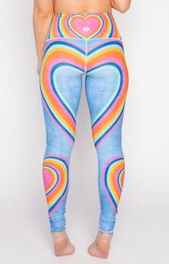 Rainbow Love Printed Yoga Leggings -Yoga Democracy 1103 RainbowLove Back