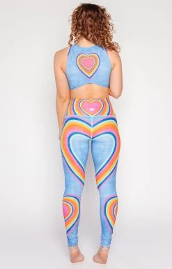 Rainbow Love Printed Yoga Leggings -Yoga Democracy 1103 RainbowLove FullBody