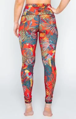 Tropical Paradise Printed Yoga Leggings -Yoga Democracy 1103 TropicalParadise Back