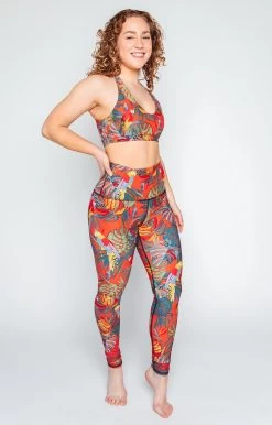 Tropical Paradise Printed Yoga Leggings -Yoga Democracy 1103 TropicalParadise FullBody