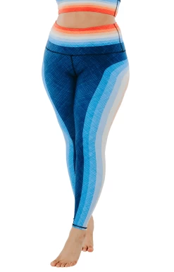 Retro Rainbow Printed Yoga Leggings -Yoga Democracy 1103 retro front removebg