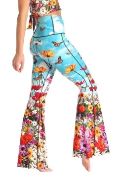 Flower Bomb Printed Bell Bottoms