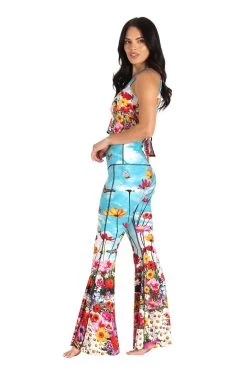 Flower Bomb Printed Bell Bottoms -Yoga Democracy 1114 FLOWER BOMB 6