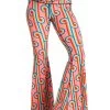Rainbow Chaser Printed Bell Bottoms -Yoga Democracy 1114 RAINBOW 2021