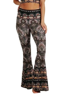 Espresso Yourself Printed Bell Bottoms 12 Espresso Yourself Printed Bell Bottoms -Yoga Democracy 1114133 Espresso Yourself Front3