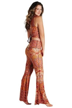 Rad Paisley Printed Bell Bottoms 14 Rad Paisley Printed Bell Bottoms -Yoga Democracy 1114135 Rad Paisley Bell Bottoms Side3