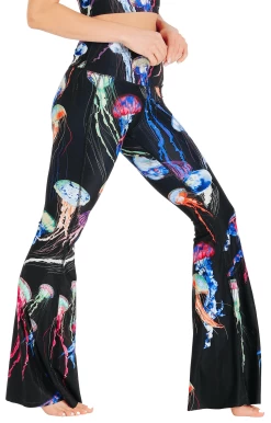 Electric Flow Printed Bell Bottoms -Yoga Democracy 1114 EFlow right removebg