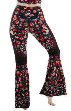 Folklore Printed Bell Bottoms -Yoga Democracy 1114 Folklore back removebg