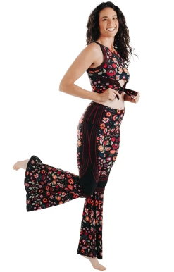 Folklore Printed Bell Bottoms -Yoga Democracy 1114 Folklore fullbody2 removebg