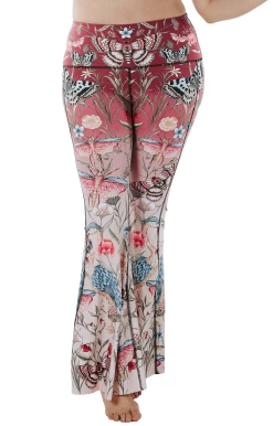 Pretty In Pink Printed Bell Bottoms -Yoga Democracy 1114 PIP front removebg