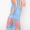 Rainbow Love Printed Bell Bottoms -Yoga Democracy 1114 RainbowLove RIght