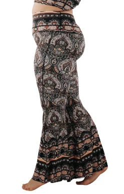 Espresso Yourself Printed Bell Bottoms 16 Espresso Yourself Printed Bell Bottoms -Yoga Democracy 1114 espresso side removebg