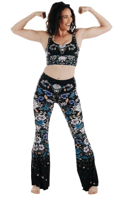 Divine Feminine Printed Bell Bottoms -Yoga Democracy 1114 uterus fullbody removebg