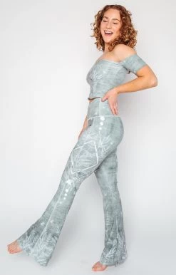 Split Flare Pant In Pure Sage -Yoga Democracy 1116 PureSage FullBody