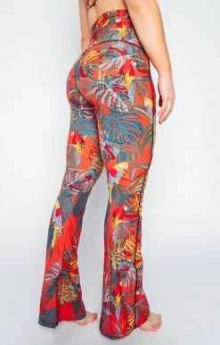 Split Flare Pant In Tropical Paradise -Yoga Democracy 1116 TropicalParadise Right