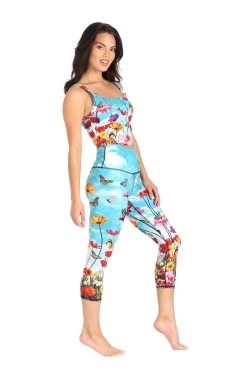 Flower Bomb Printed Yoga Crops -Yoga Democracy 1201 FLOWER BOMB 7