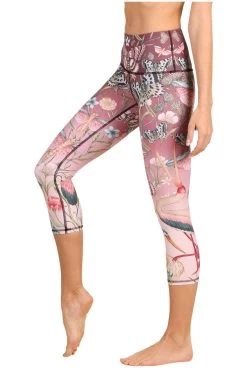 Pretty In Pink Printed Yoga Crops -Yoga Democracy 120177 pretty 3 f7089567 379a 4498 a140 8c67951e27c1
