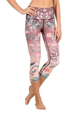 Pretty In Pink Printed Yoga Crops
