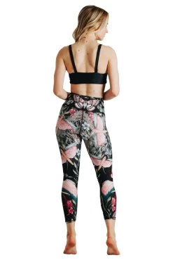 Pretty In Black Printed Yoga Crops -Yoga Democracy 1201 BlackPretty 6