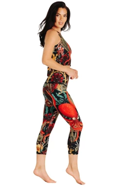 Coral My Name Printed Yoga Crops -Yoga Democracy 1201 CORAL FULLBODY removebg