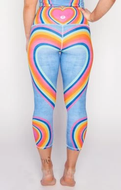 Rainbow Love Printed Yoga Crops -Yoga Democracy 1201 RainbowLove Back