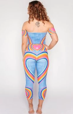 Rainbow Love Printed Yoga Crops -Yoga Democracy 1201 RainbowLove FullBody