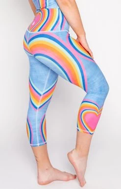 Rainbow Love Printed Yoga Crops
