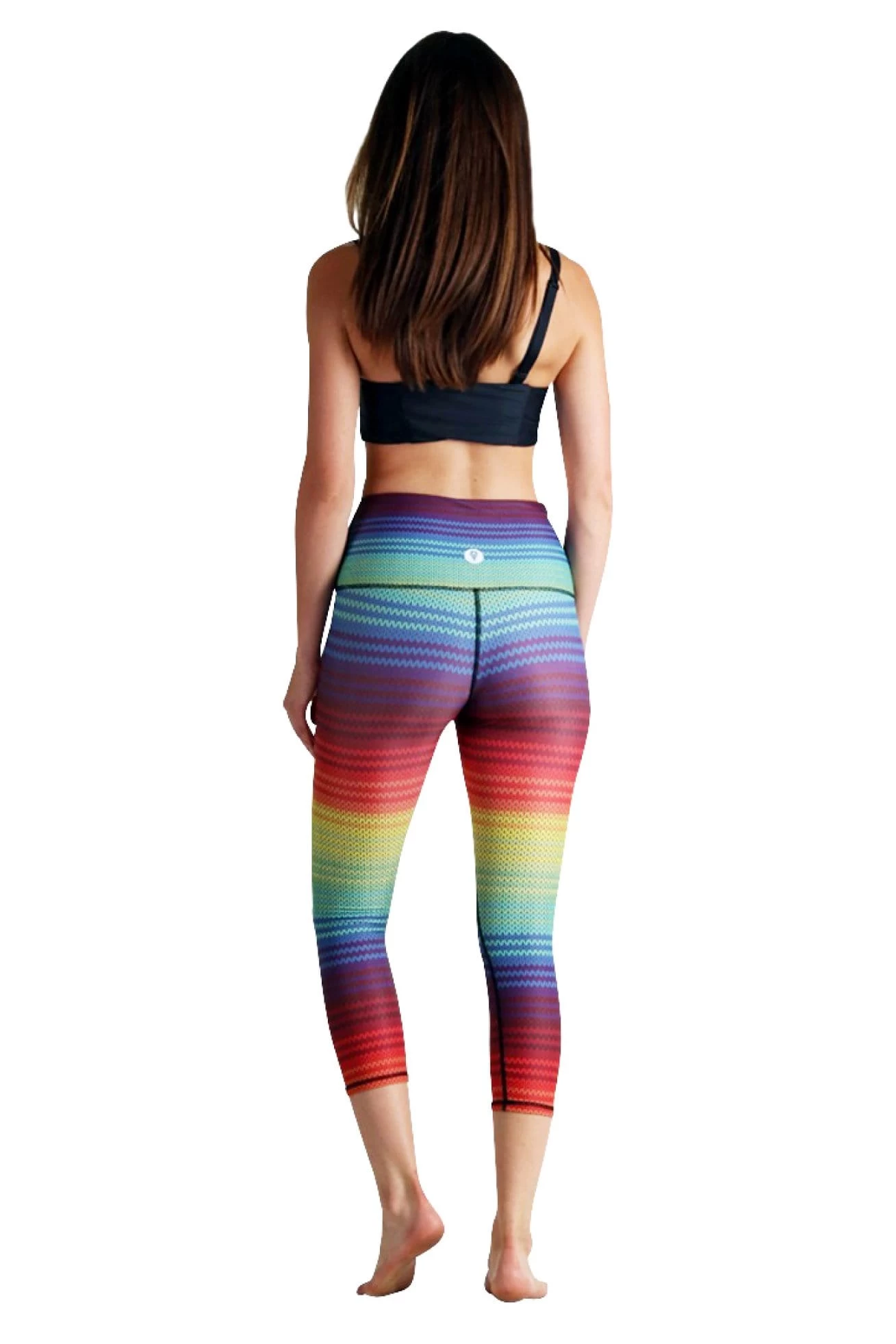 Rainbow Stripe Printed Yoga Crops 8 Rainbow Stripe Printed Yoga Crops - Image 6