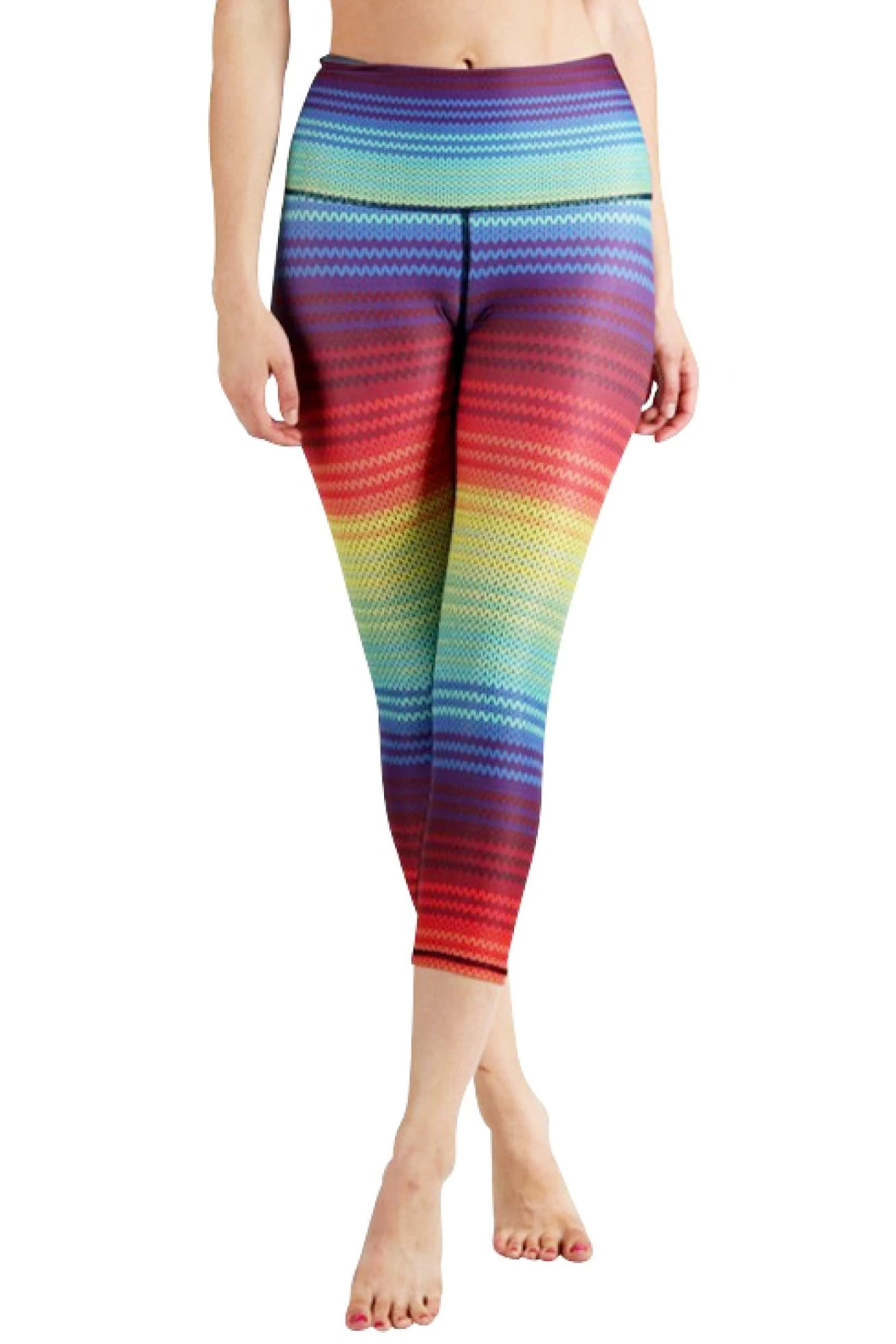 Rainbow Stripe Printed Yoga Crops 3 Rainbow Stripe Printed Yoga Crops