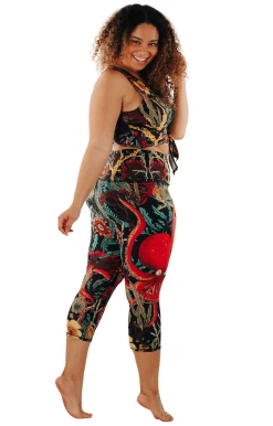 Coral My Name Printed Yoga Crops -Yoga Democracy 1201 coral full removebg