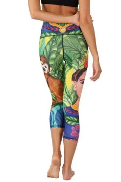 Frida Printed Yoga Crops -Yoga Democracy 1201 frida 1