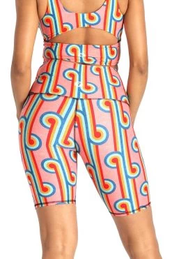 Biker Shorts In Rainbow Chaser -Yoga Democracy 1304 RAINBOW 2021 4