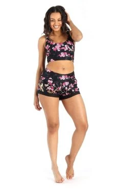 Flow Short In Cherry Bloomin -Yoga Democracy 1305 BLACK CHERRY 8 FULL