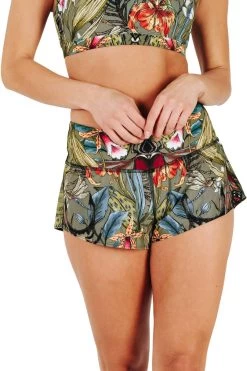 Flow Short In Green Thumb -Yoga Democracy 130576 Green Thumb Flow Short Front 2