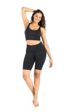 Utility Biker Short In Jet Black -Yoga Democracy 1306 SOLIDS FULL 1