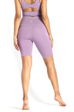 Utility Biker Short In Amethyst 8 Utility Biker Short In Amethyst -Yoga Democracy 1306 SOLIDS PURPLE BACK