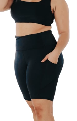 Utility Biker Short In Jet Black -Yoga Democracy 1306 black front removebg