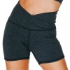 Movement Short In Charcoal Heather -Yoga Democracy 1307 Charcoal Front removebg