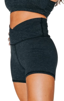 Movement Short In Charcoal Heather -Yoga Democracy 1307 Charcoal right removebg