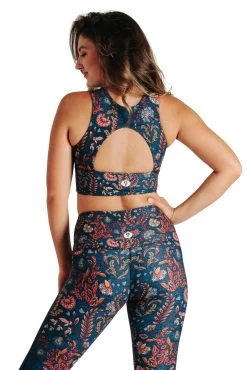 Free Range Sports Bra In Festival Denim -Yoga Democracy 150478 Festival demin Back1