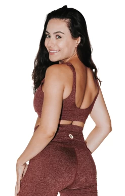 Everyday Sports Bra In Henna Heather - Medium Support, A - E Cups -Yoga Democracy 1505 Henna back removebg